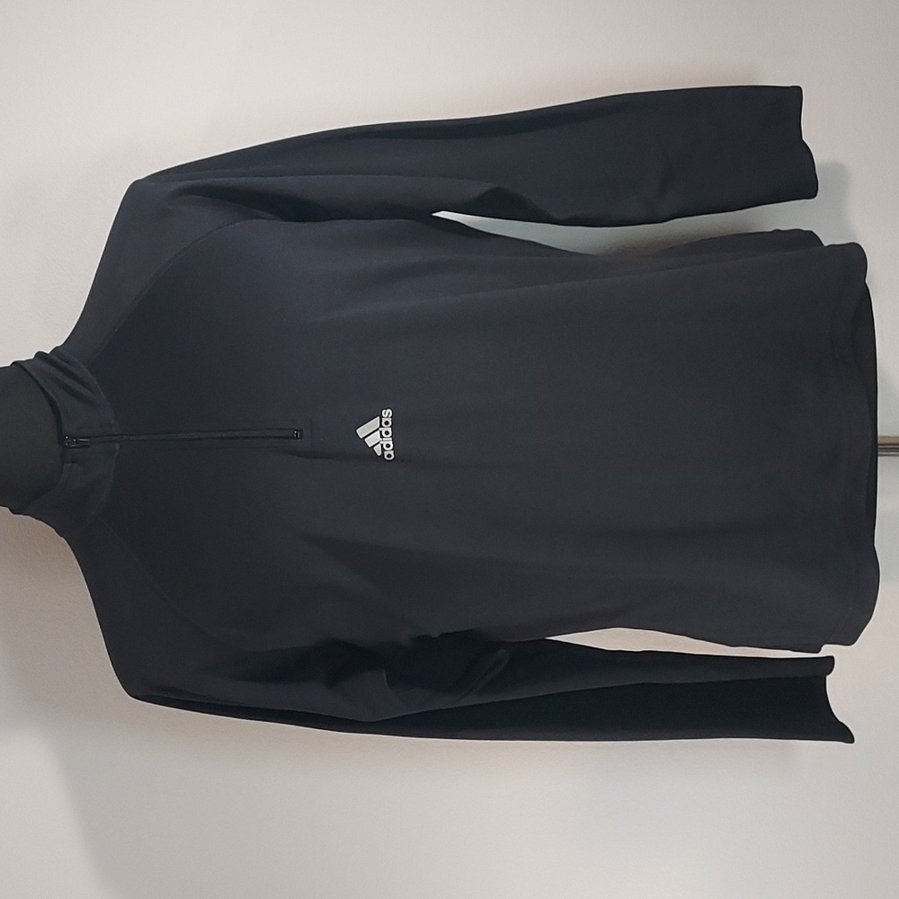 Adidas Black Y2K Mock Neck 1/4 Zip L/S ClimaCool Athletic Training Pullover Med